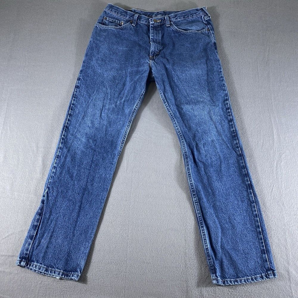 Wrangler Jeans‎ Mens 36X32 Blue Mid Rise Straight Leg Western Cowboy